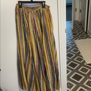 NWOT free people rainbow lurex maxi skirt small